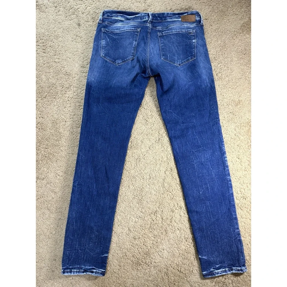 Mavi Jeans Women 33 Emma Slim Boyfriend Distressed Low Rise Acid Wash